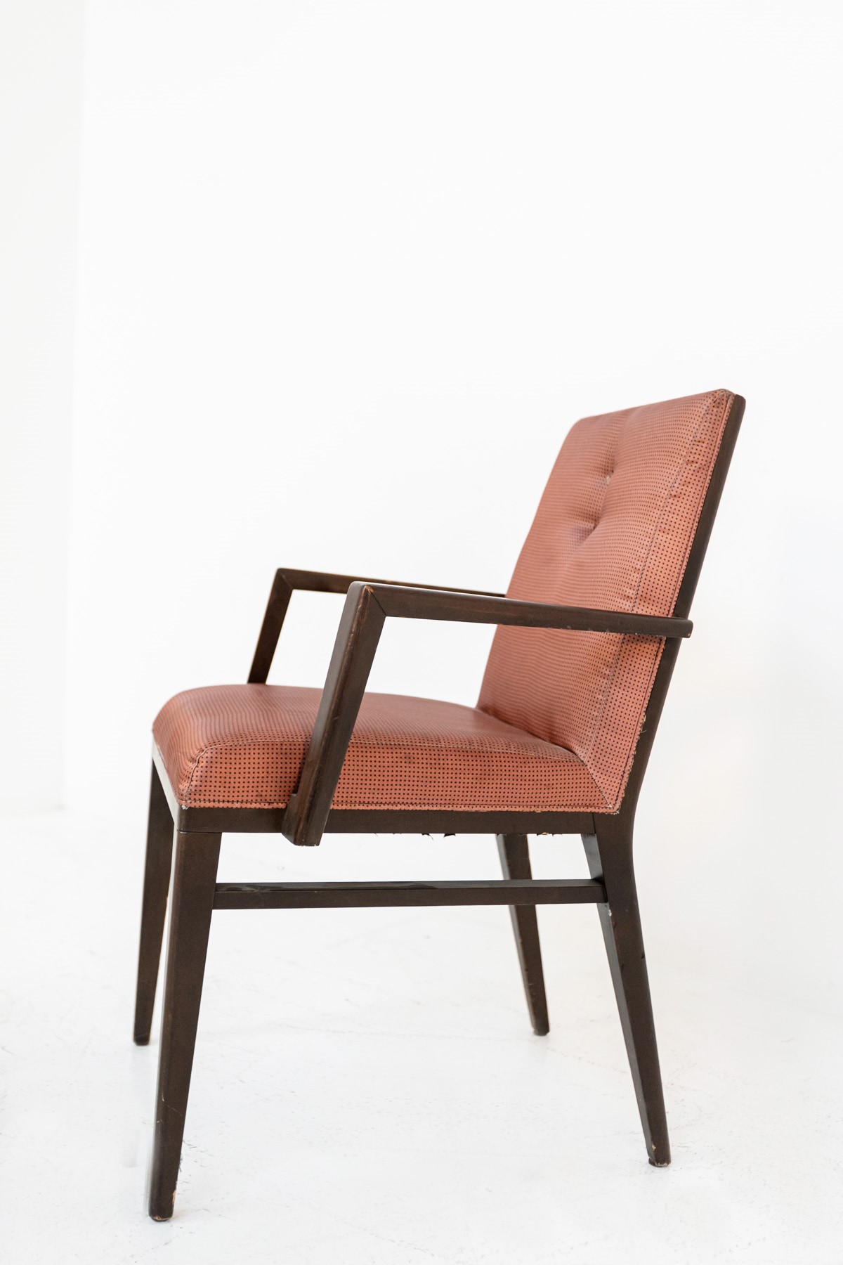 Set of Twelve Italian Chairs for Naval Furnishings in Wood and Pink Satin
