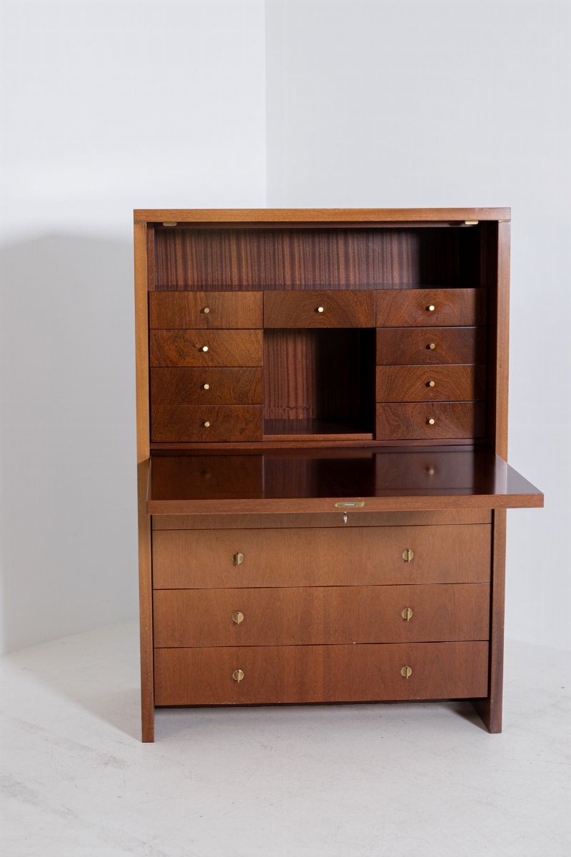 Pierre Balmain Secretaire Desk with Flap with Signature, France, 1980s