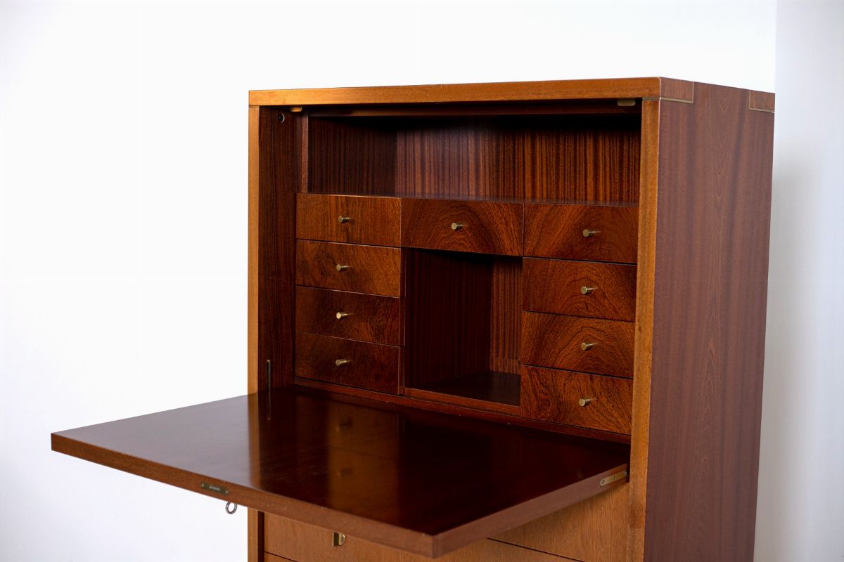 Pierre Balmain Secretaire Desk with Flap with Signature, France, 1980s