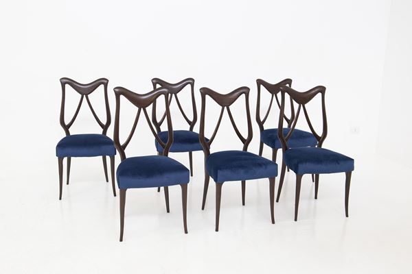 Melchiorre Bega - Six Chairs Attr. to Melchiorre Bega in Velvet