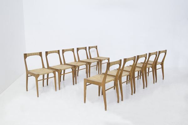 Carlo Santi - Ten Carlo Santi Chairs for Arform in Straw and Wood