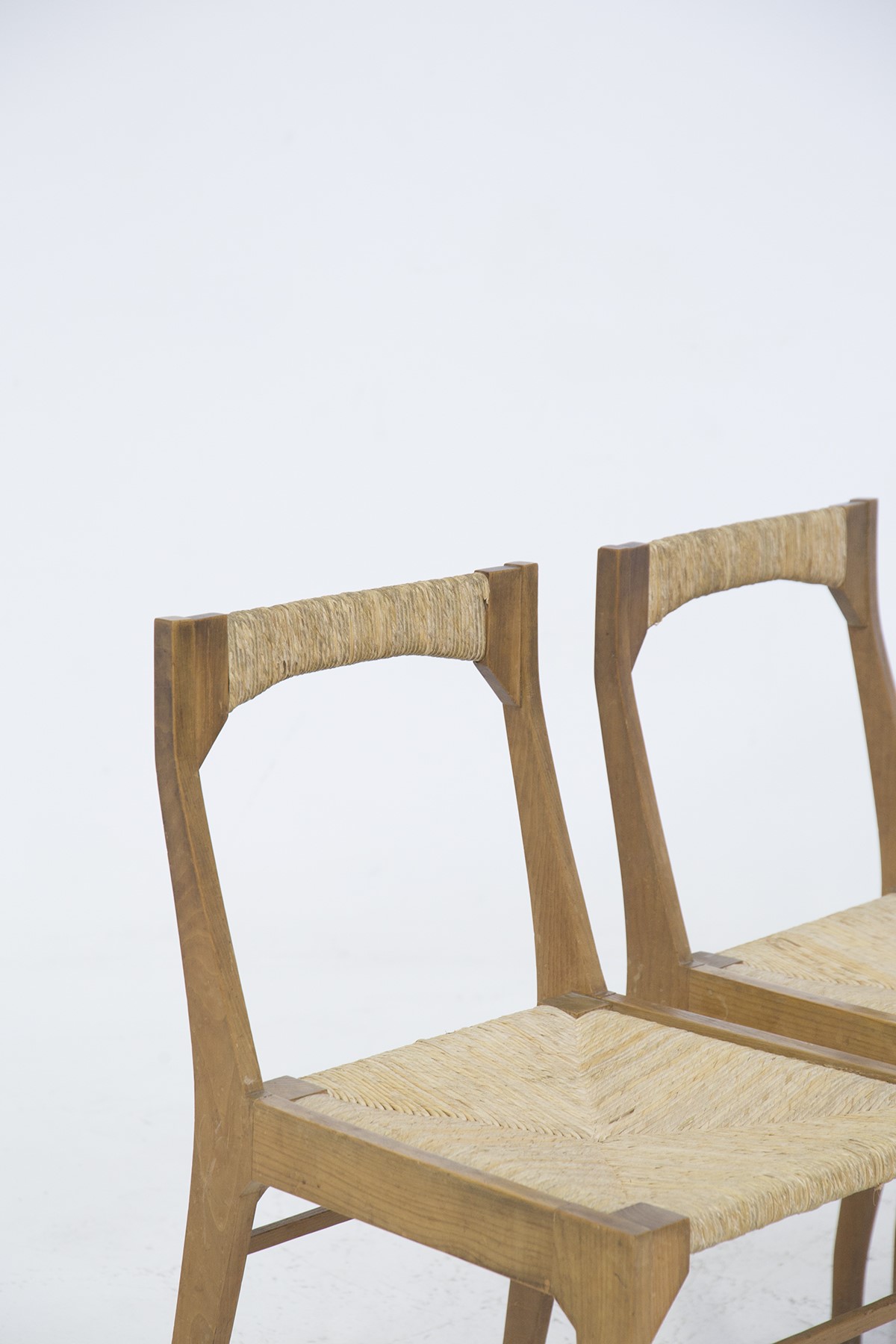 Dieci Sedie Carlo Santi per Arform in Paglia e Legno