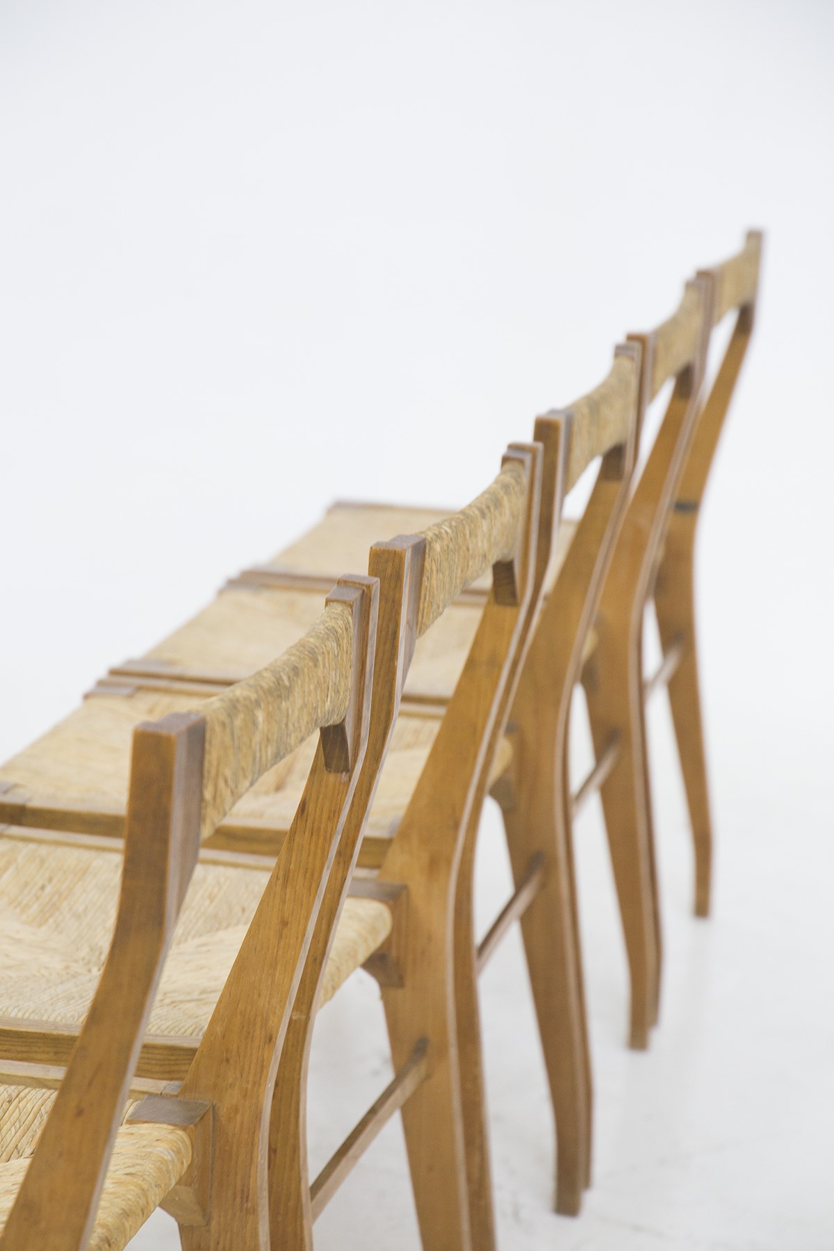 Dieci Sedie Carlo Santi per Arform in Paglia e Legno