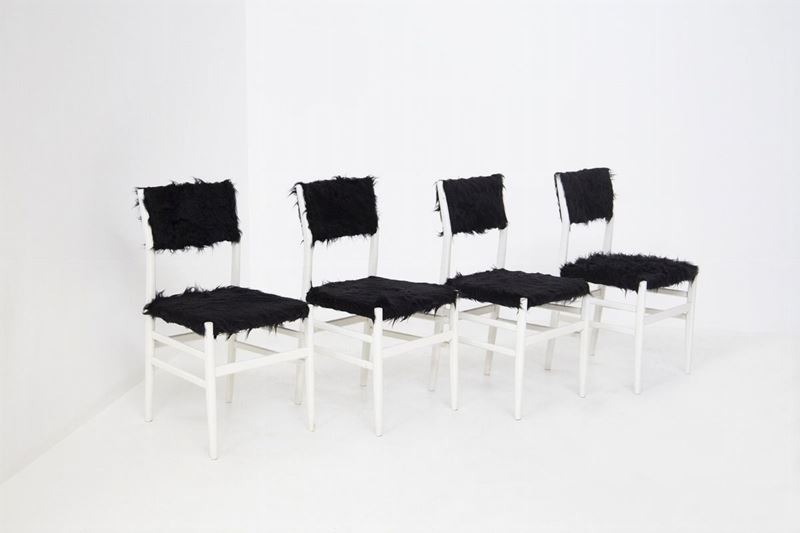 GIO PONTI. Four LEGGERA chairs. 1950s