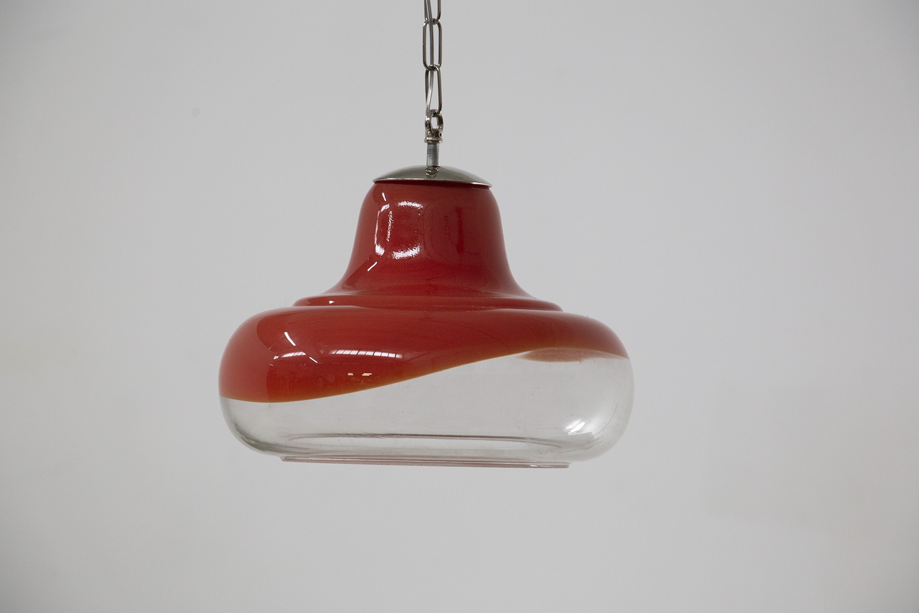 Pendente in vetro di murano rosso di Barovier & Toso