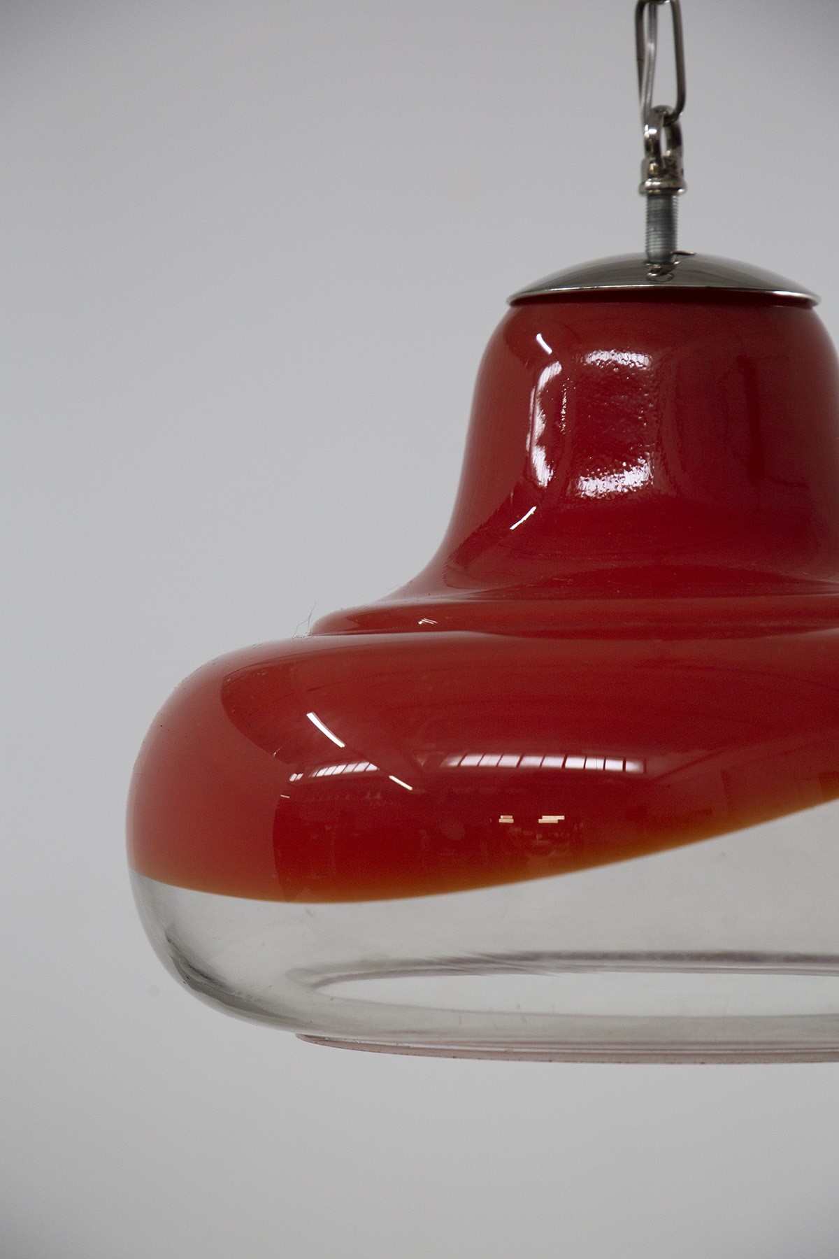 Pendente in vetro di murano rosso di Barovier & Toso