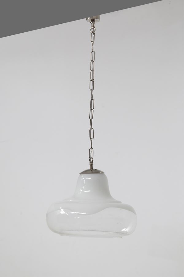 Pendente in vetro bianco di Barovier & Toso