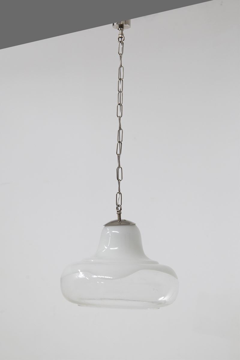 Pendente in vetro bianco di Barovier & Toso