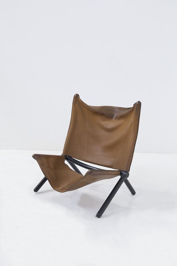 Titina Ammannati,Giampiero Vitelli - Titina Ammanati and G.Vitelli leather armchair for Brunati