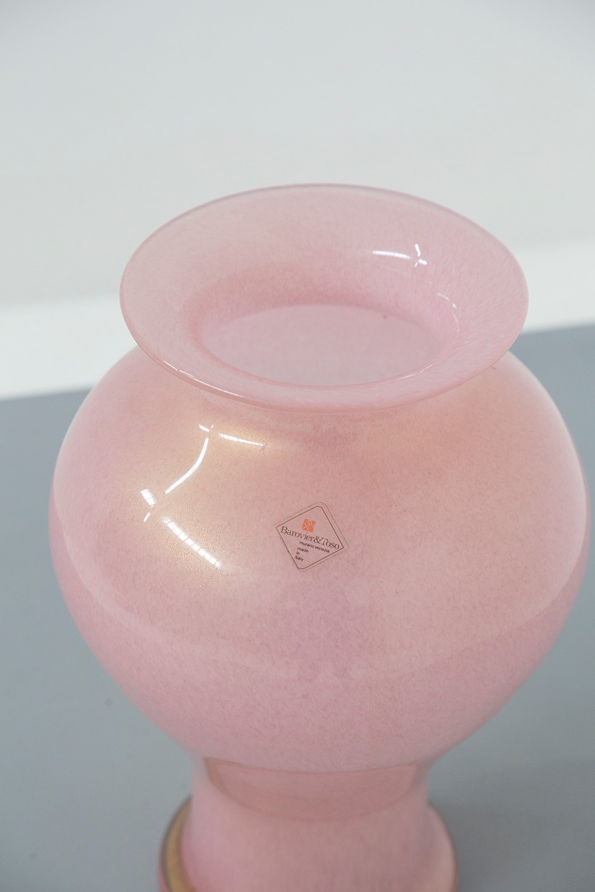 Vaso rosa di Barovier & Toso, firmato