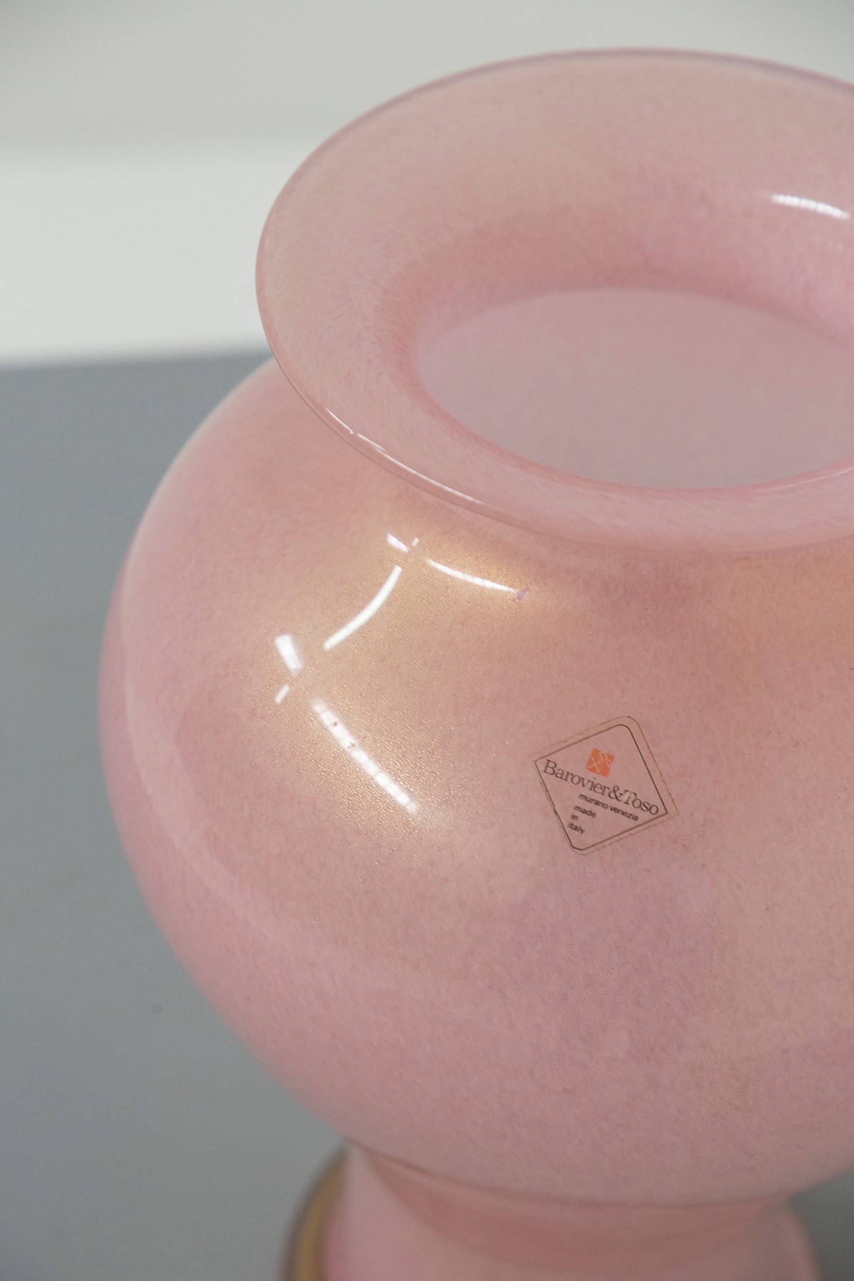 Vaso rosa di Barovier & Toso, firmato