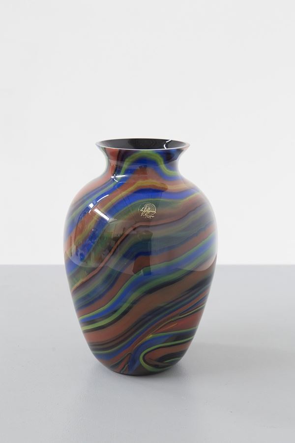 Vaso vetro di Murano Missoni (La filigrana)
