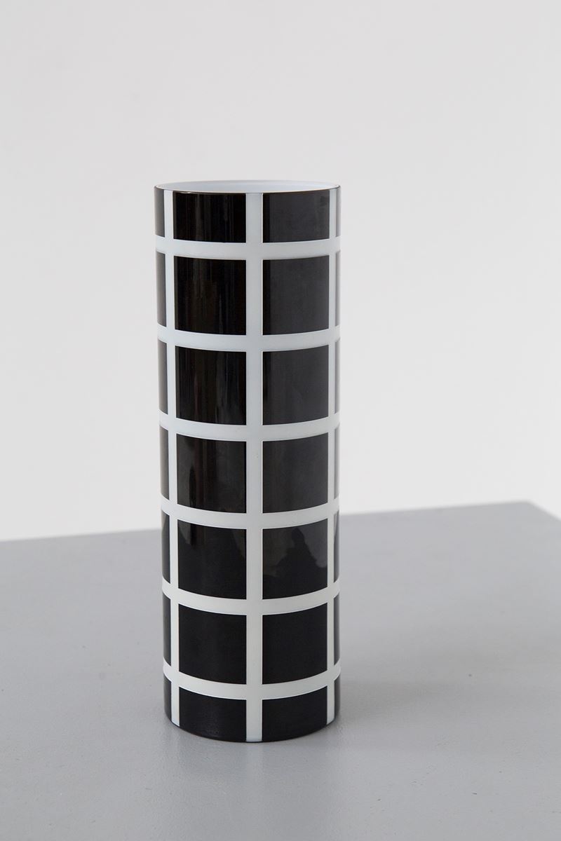 Vaso vetro di Murano Cleto Munari, etichetta originale