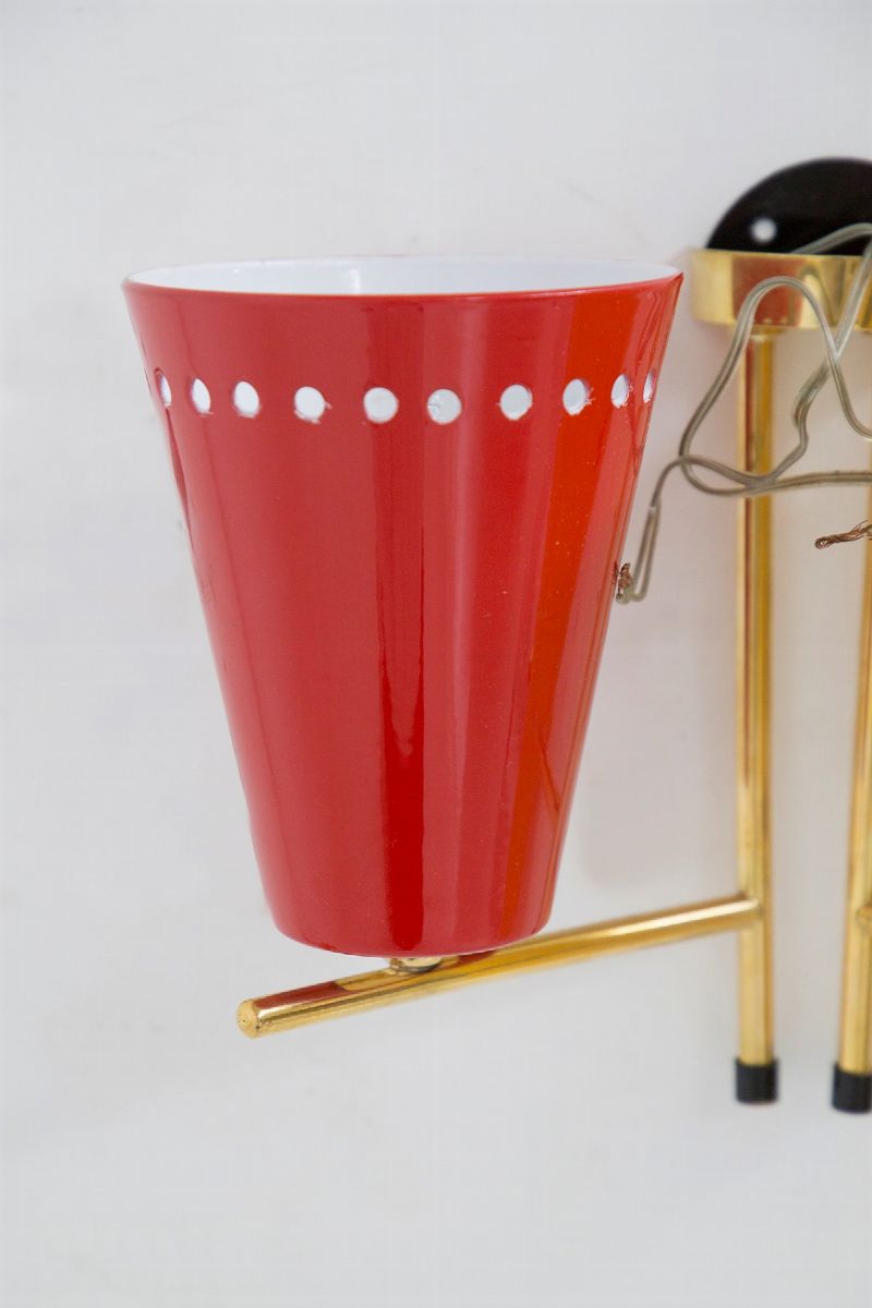 Coppia applique ottone e smalto