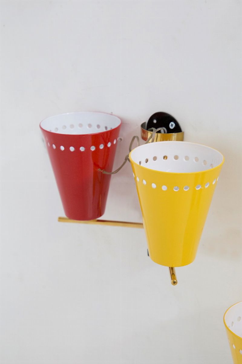 Coppia applique ottone e smalto