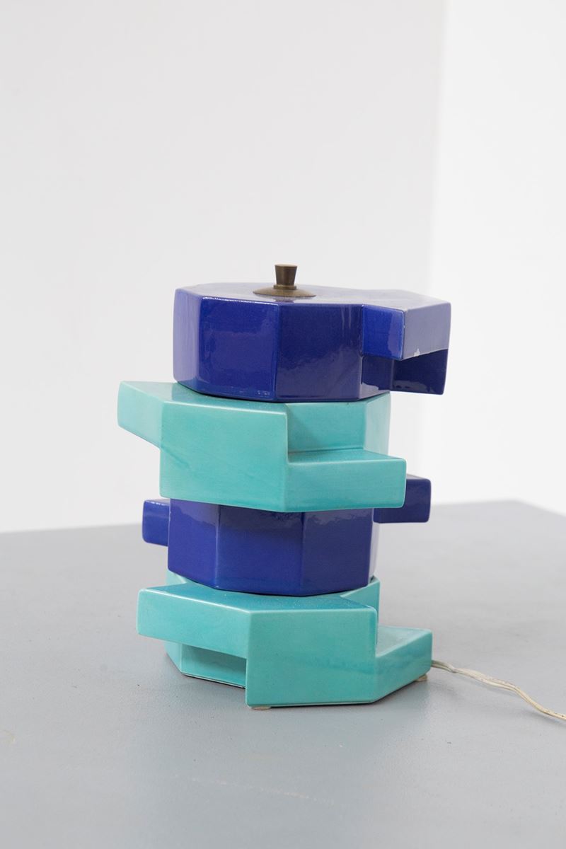 Lampada da tavolo blu e celeste Nove Bassano