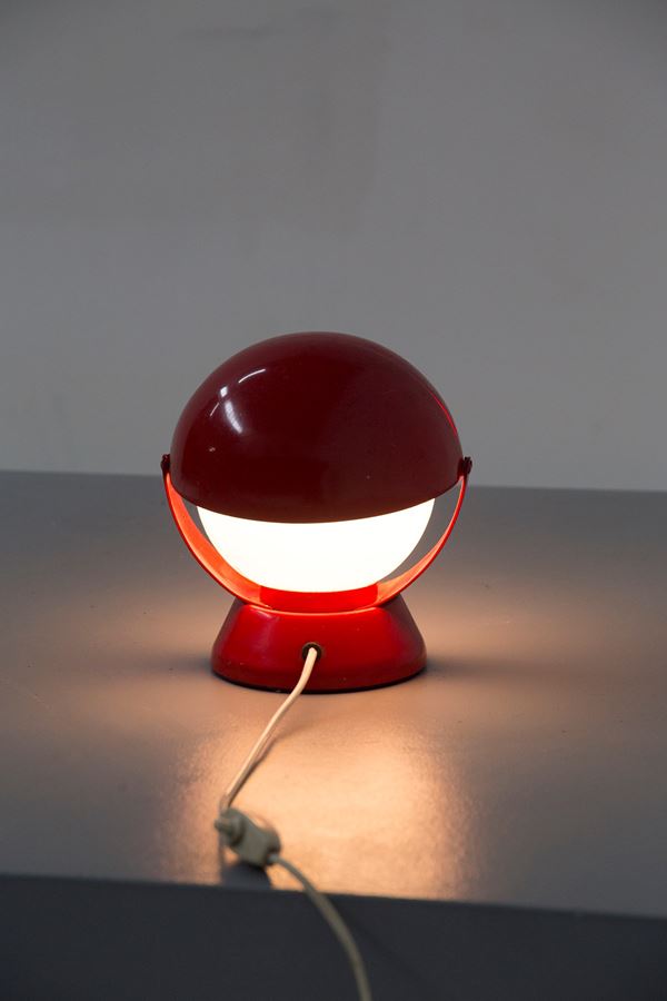 Red Stilnovo lamp (broken lampshade)