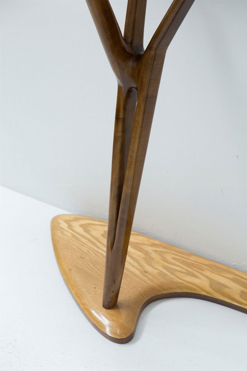 Consolle italiana in vetro e legno