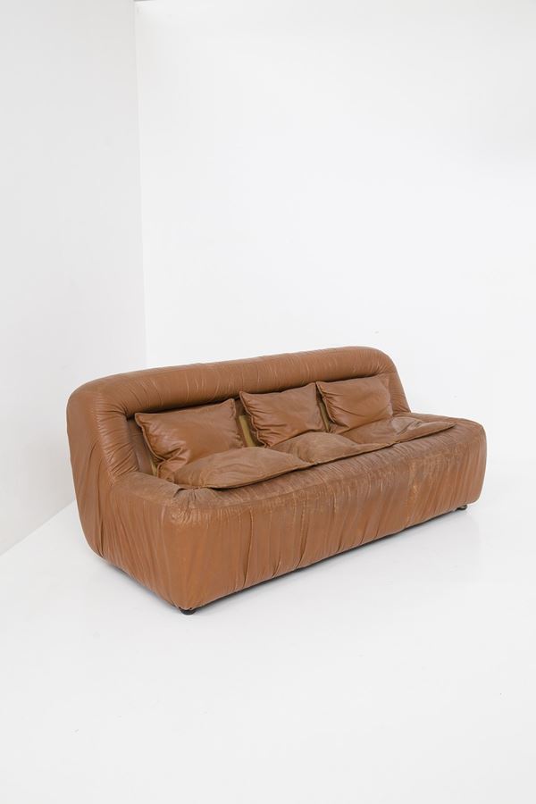 Paolo Lomazzi,Donato D'Urbino,Jonathan De Pas - Leather sofa attr. to D'Urbino, De Pas, Lomazzi