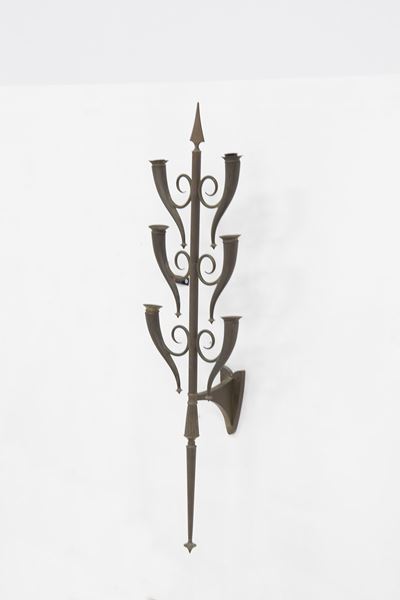 Applique in Bronzo Patinato Attr. a Gio Ponti