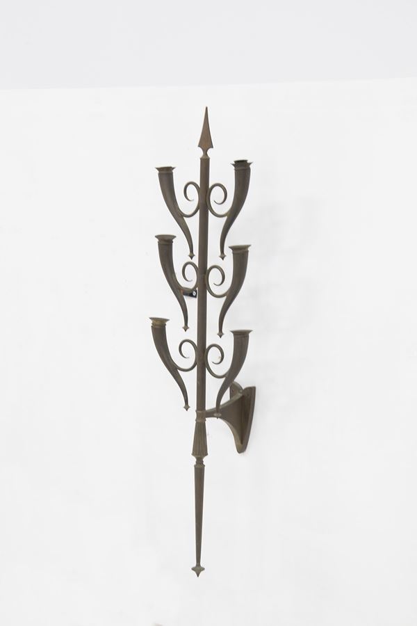 Gio Ponti - Patinated Bronze Wall Light Attr. to Gio Ponti