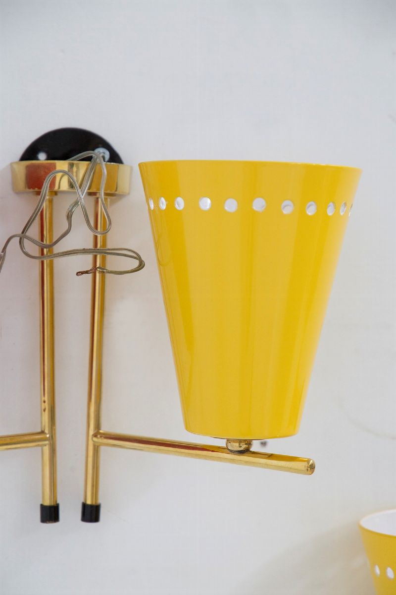 Coppia applique ottone e smalto