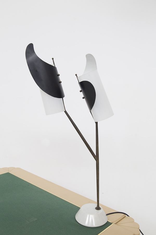 Opaline glass table lamp by Gilardi and Barzaghi