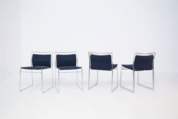 Steel and Cotton Chairs by Kazuhide Takahama