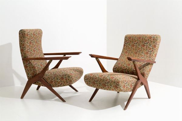 Antonio Gorgone - Two armchairs with floral fabric