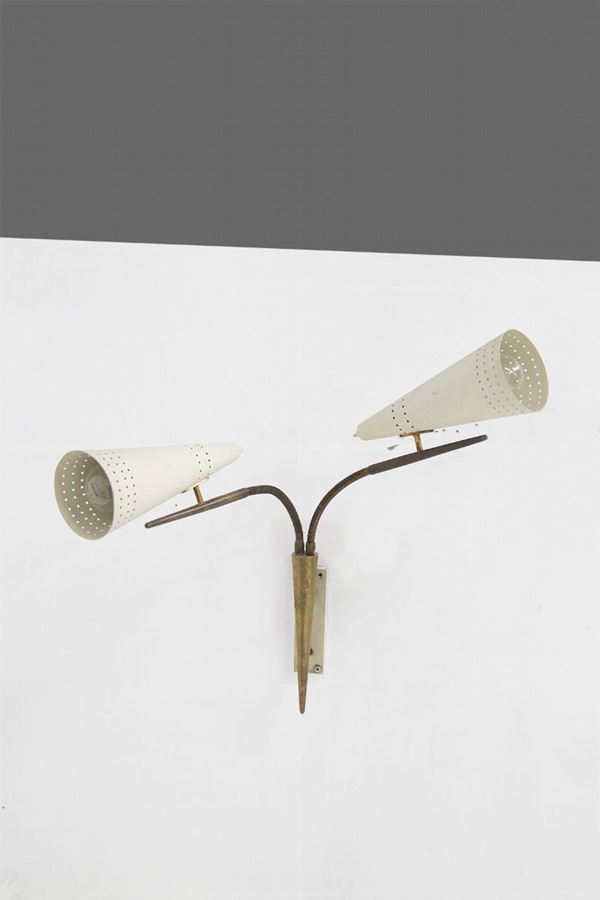 Gilardi e Barzaghi - Girardi and Barzaghi wall sconce in brass and painted aluminum