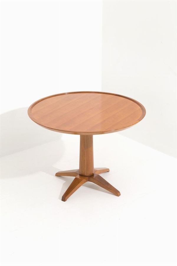 Franco Albini - Round coffee table in walnut attributed to Franco Albini