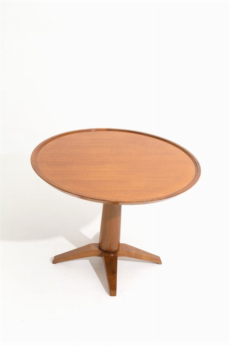 FRANCO ALBINI(Attr.) Round coffee table in walnut