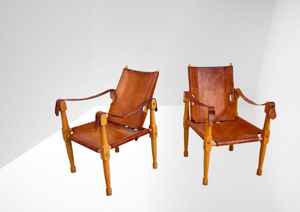 Klint Kaare - Pair of Safari Armchairs by Kaare Klint