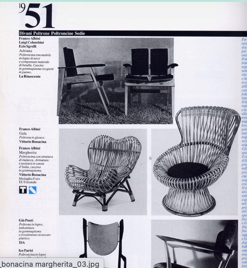 Poltrona Modello Margherita di Franco Albini per Bonacina.