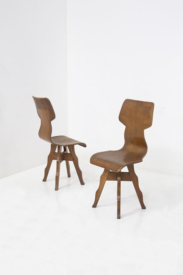 Rare pair of chairs Scuola Torinese