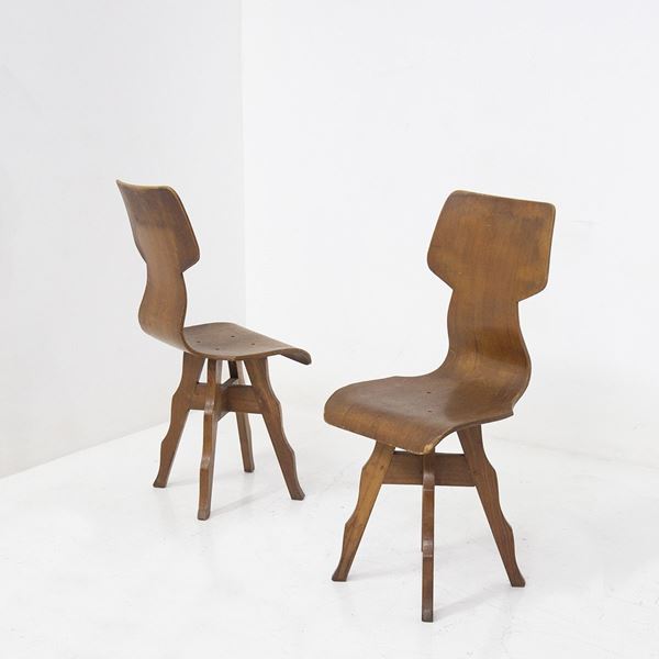 Rare pair of chairs Scuola Torinese