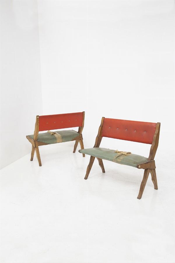 Pair of benches Scuola Torinese