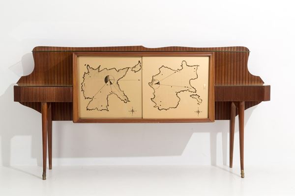 Vittorio Dassi - Wooden bar cabinet. Dassi production.