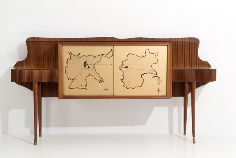 DASSI. Wooden bar cabinet. '50s
