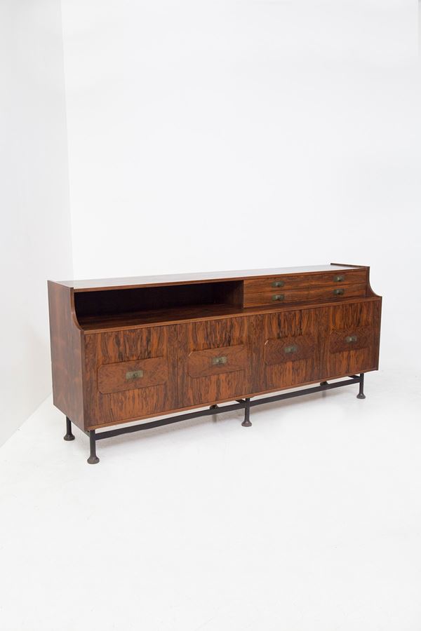 Brazilian sideboard in wood and brass