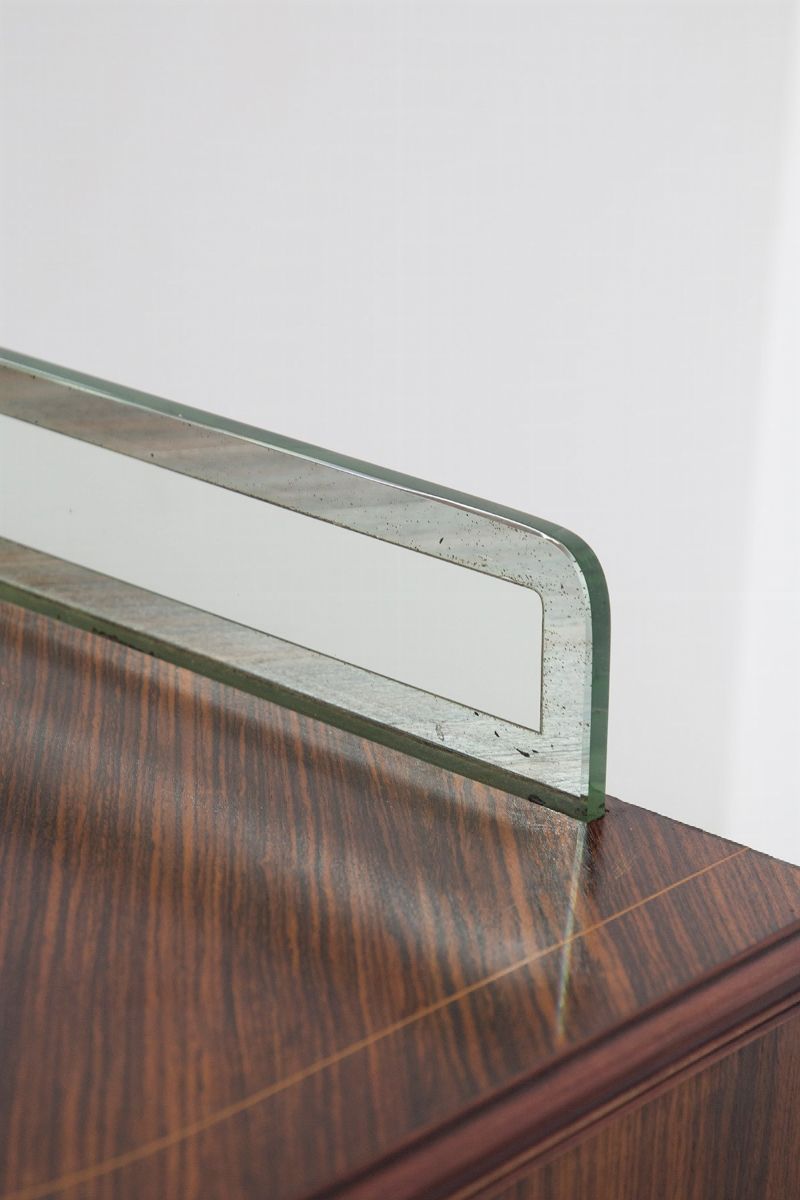 Credenza di Paolo Buffa in Ottone, Legno e Vetro