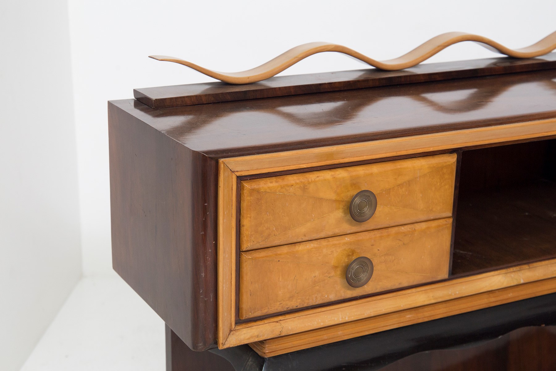 Consolle Attr. a Paolo Buffa in Ottone e Legno