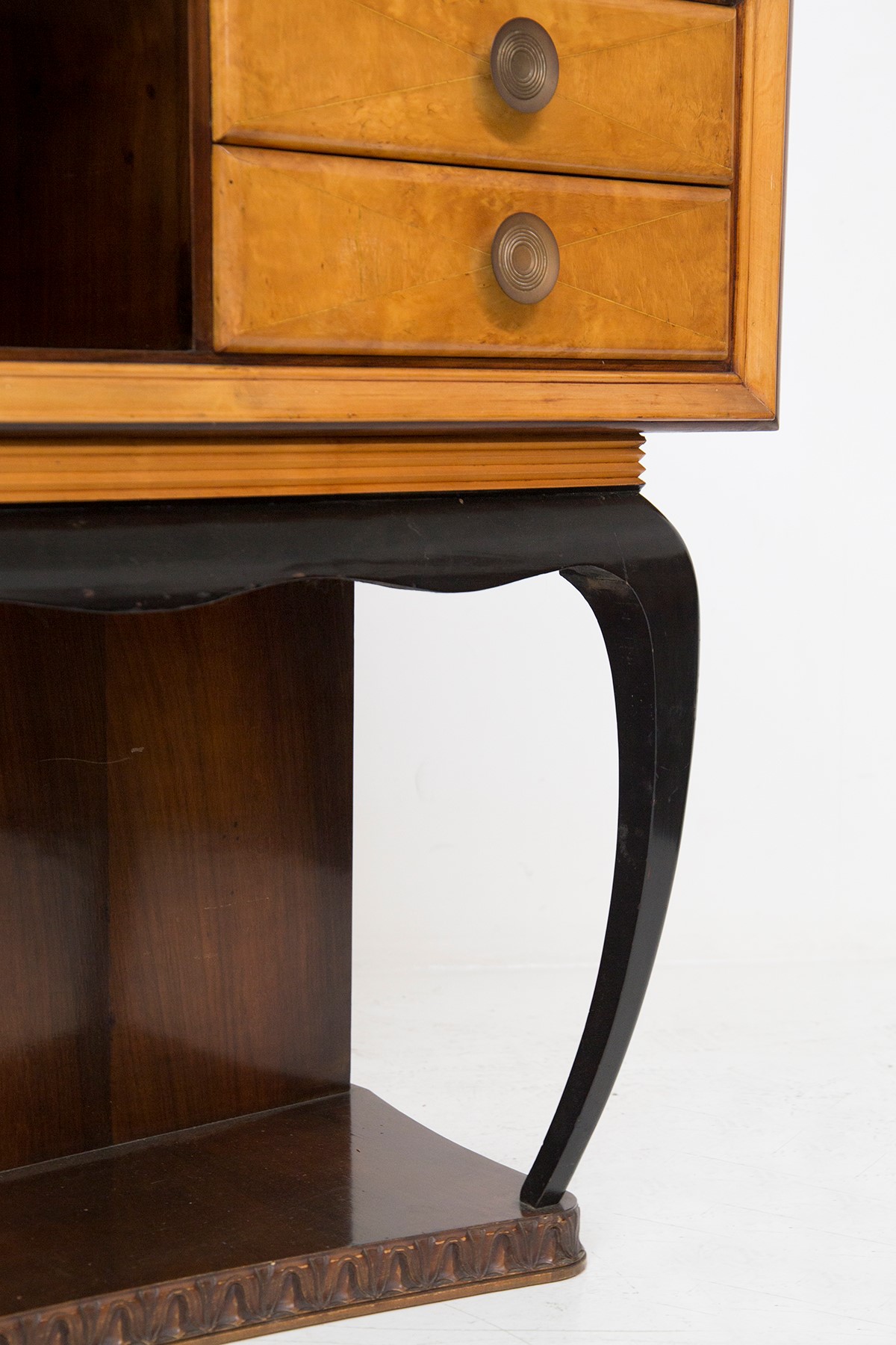 Consolle Attr. a Paolo Buffa in Ottone e Legno