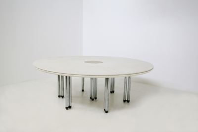 Hiroyuki Toyoda Large Italian White Table From The Series "bisanzio", 1980s