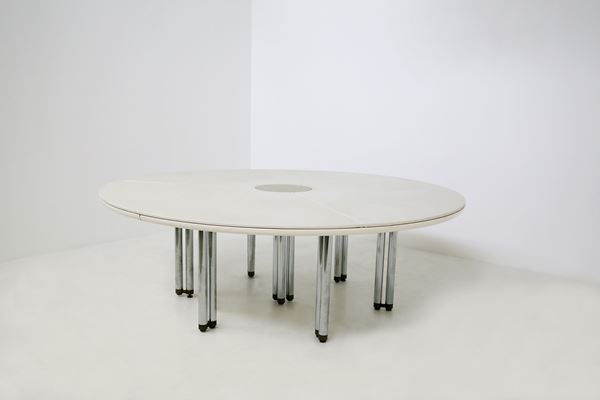 Hiroyuki Toyoda - Hiroyuki Toyoda Large Italian White Table from the Series "Bisanzio", 1980s