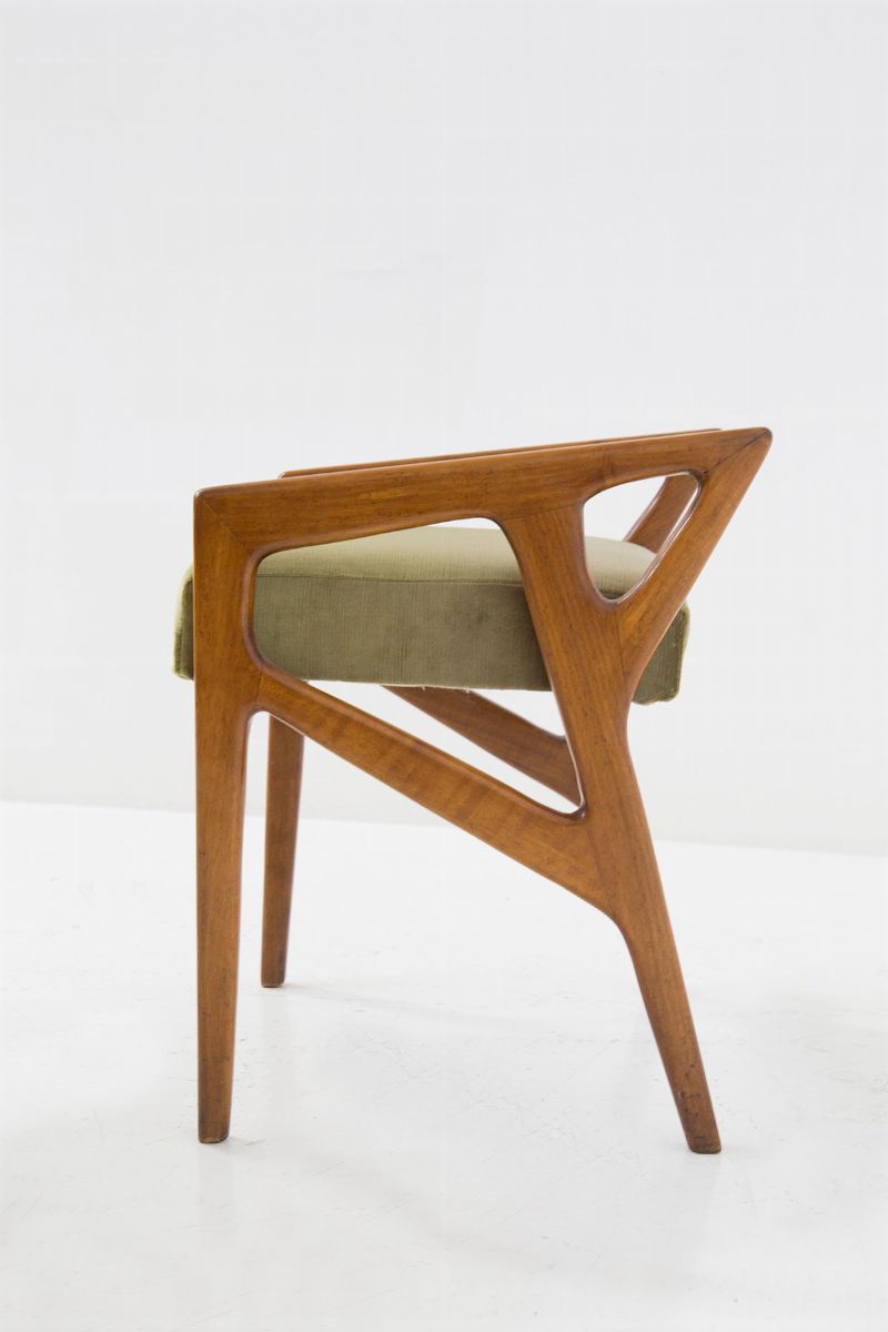 Sgabelli di Gio Ponti in Legno e Tessuto