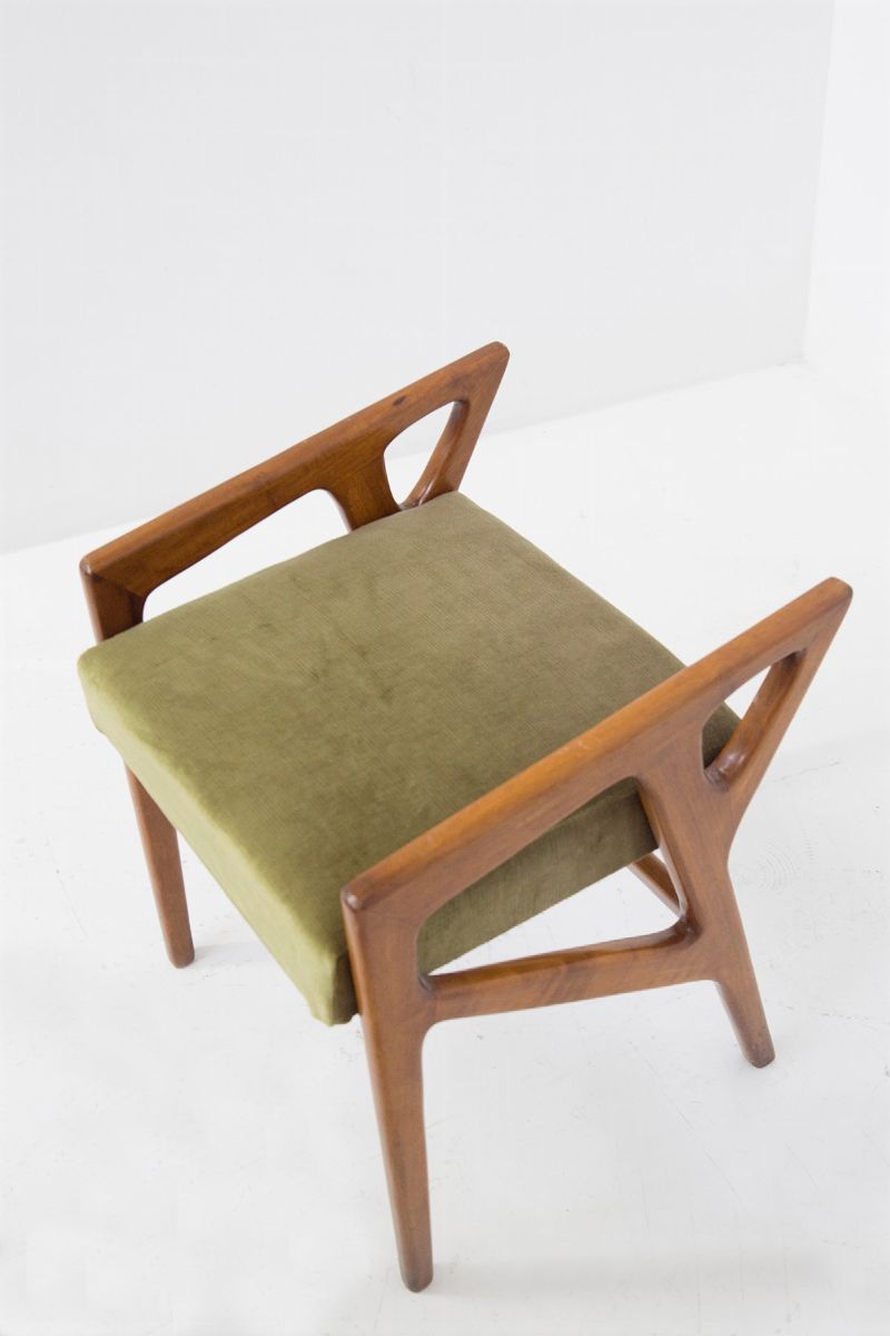 Sgabelli di Gio Ponti in Legno e Tessuto