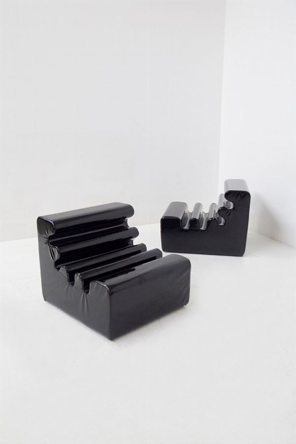 Beckmann Liisi - Black armchairs mod Karelia by Liisi Beckmann for Zanotta