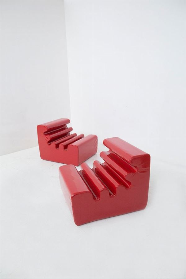 Beckmann Liisi - Poltrone rosse mod Karelia di Liisi Beckmann per Zanotta