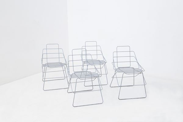 Enzo Mari - Quattro sedie di Enzo Mari in alluminio